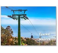 Funchal Cable Cars, Madeira, Fridge Magnet