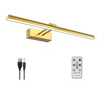 FUNCHDAY Picture Light, Battery Operated Art Lights for Wall, Wireless Remote Painting Light with Timer and Dimmable, 20 Inch Metal Display Lighting for Artwork, Portraits