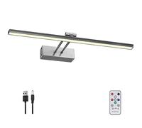 FUNCHDAY Picture Light,Battery Operated Picture Light for Wall,Wireless Remote Painting Light with Timer and Dimmable,16”Metal Art Light for Display,Wall,Artwork,Portrait,Gallery (Brushed Black)