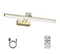 FUNCHDAY Picture Light, Wireless Rechargeable Gallery Lights with Remote, 280LM 48 LED Dimmable Painting Lighting, 16in Battery Operated Art Lights for Paintings,Wall Artwork (Antique Brass)