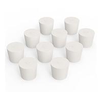 FunChem Pack of 10 Solid Rubber Stoppers Size 6# White Tapered Tapered for Lab Caps and Plugs