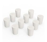 FunChem Solid Rubber Stopper #1, 10Pcs White Tapered Plugs for Airtight Seal on Lab Equipment