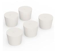 FunChem Solid Rubber Stopper #8, 5Pcs White Tapered Plugs for Airtight Seal on Lab Equipment