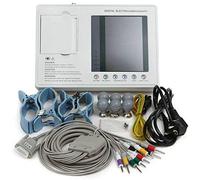 funchic Personal Professional 7 inch Color LCD Portable EKG/ECG Machine Digital 12 lead 3 channel Machine with Rechargeable Battery and Printing Paper with 200 Cases Clinic & Home(DHL Shipping)