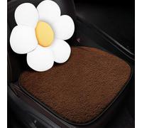 FUNCITTE 2PCS Heated Car Seat Cushion, USB Power, Plush Square Seat Pad and Pillow, Portable Winter Heated Cushion for Vehicle & Home Office Chairs (Coffee brown)