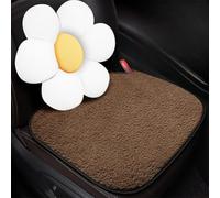 FUNCITTE 2PCS Heated Car Seat Cushion, USB Power, Plush Square Seat Pad and Pillow, Portable Winter Heated Cushion for Vehicle & Home Office Chairs (Light coffee)