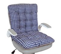 FUNCITTE Chair Cushion with Back Support, 45x85cm Non-Slip Seat Pad with Ties, Foldable Integrated Chair Mat for Dining Office Kitchen (Blue)