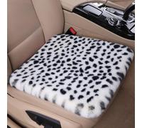 FUNCITTE Fuzzy Fur Cushion, Fluffy Faux Rabbit Fur Car Seat Cushion,Warm Non-Slip Front Seat Covers, Fuzzy Interior Warm for Winter Mat Universal Fit (Off-white)