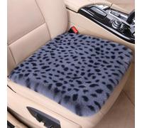 FUNCITTE Fuzzy Fur Cushion, Fluffy Faux Rabbit Fur Car Seat Cushion,Warm Non-Slip Front Seat Covers, Fuzzy Interior Warm for Winter Mat Universal Fit (Grey)
