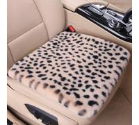 FUNCITTE Fuzzy Fur Cushion, Fluffy Faux Rabbit Fur Car Seat Cushion,Warm Non-Slip Front Seat Covers, Fuzzy Interior Warm for Winter Mat Universal Fit (Beige)
