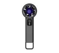 FUNCITTE Handheld Fan, 199-Speed USB-Rechargeable Mini Fan with LED Display, Portable Turbo Fan with Powerful Airflow for Desk, Travel and Outdoor Use (Dark grey)