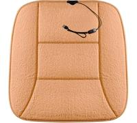 FUNCITTE Heated Car Seat Cushion, Plush Square Seat Pad USB, Cover Portable Winter Heated Cushion for SUV Saloon Car New Energy Vehicle Commercial Vehicle (Coffee Color)