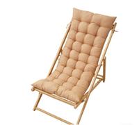 FUNCITTE High Back Chair Cushion with Ties, Wooden Rocking Relaxer Pads, Sun Lounger Cushion, Replacement Cushions for Sun Loungers Garden Patio Yard Yard Bench (Khaki)