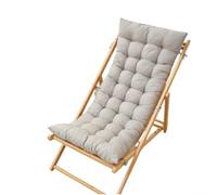 FUNCITTE High Back Chair Cushion with Ties, Wooden Rocking Relaxer Pads, Sun Lounger Cushion, Replacement Cushions for Sun Loungers Garden Patio Yard Yard Bench (Light grey)