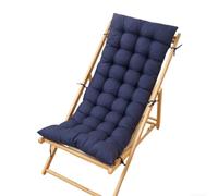 FUNCITTE High Back Chair Cushion with Ties, Wooden Rocking Relaxer Pads, Sun Lounger Cushion, Replacement Cushions for Sun Loungers Garden Patio Yard Yard Bench (Navy blue)