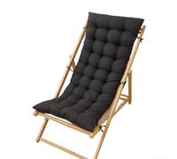 FUNCITTE High Back Chair Cushion with Ties, Wooden Rocking Relaxer Pads, Sun Lounger Cushion, Replacement Cushions for Sun Loungers Garden Patio Yard Yard Bench (Black)