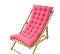 FUNCITTE High Back Chair Cushion with Ties, Wooden Rocking Relaxer Pads, Sun Lounger Cushion, Replacement Cushions for Sun Loungers Garden Patio Yard Yard Bench (Rose Red)