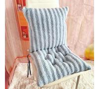 FUNCITTE One-piece Chair Cushion, Plush Square Chair Pad with Ties & Elastic,Soft Office Seat Replacement Pads for Office Dining Sofa (Grey-blue,80×40 cm)