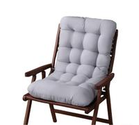 FUNCITTE One-piece Chair Cushion with Back Support, High Back Chair Cushions with Ties & Elastic, Soft Office Seat Replacement Pad for Rocking Armchair Office (Light grey)