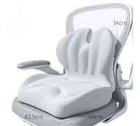 FUNCITTE Seat Cushion and Lumbar Support Pillow, 2 in 1 Ergonomic Memory Foam Chair Cushion & Back Support for Home Office Car Driver Gaming (Gray)