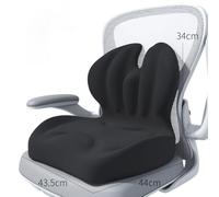 FUNCITTE Seat Cushion and Lumbar Support Pillow, 2 in 1 Ergonomic Memory Foam Chair Cushion & Back Support for Home Office Car Driver Gaming (Black)