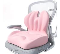FUNCITTE Seat Cushion and Lumbar Support Pillow, 2 in 1 Ergonomic Memory Foam Chair Cushion & Back Support for Home Office Car Driver Gaming (Pink)