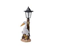 FUNCITTE Solar Pelican Garden Light, Hexagonal Ornamental Lamp for Outdoor Courtyard Walkway Decor, Solar Powered Pelican Statue Artwork, Weatherproof Bird Sculpture for Patio Lawn (Style 1)