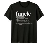 Funcle Definition Mens T-Shirt Funny Uncle Gift Graphic Tee for Men L Black