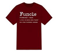 Funcle Definition Tee - Humorous Men's Black T-Shirt for The Legendary Uncle (Burgandy, XL)