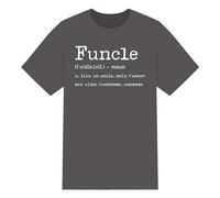 Funcle Definition Tee - Humorous Men's Black T-Shirt for The Legendary Uncle (Dark Grey, XL)