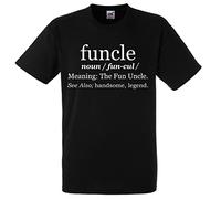 Funcle Fun Uncle Defintion Childrens Kids Baby Mens Premium Funny Tshirt top Novelty Gift Present dad Black