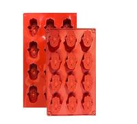 FUNCLIC Khamsa Silicone Mould, 1 Non-Stick Coating Silicone Baking Mould for Muffins, Brownies, Cakes, Pudding, Ice Cubes, Jelly, Quiches (28.5 x 16.5 cm) - 12 Cavities