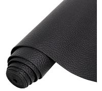 Funcolor Black Faux Leather Roll:Soft Pebbled Faux Leatherette Sheets 8x52 Inch for Sewing Craft