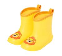 FUNCOO PLUS Baby Yellow Wellies for Boys Girls, Child Kids Animal Lion Welly Boots Infant Rain Boot Wellingtons Waterproof Boots 1-6 Years