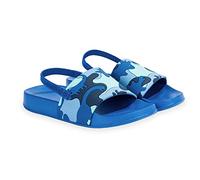 FUNCOO PLUS Boys Sandals Glitter Sliders, Girls Summer Slippers Kids Flip Flops for Beach Pool, Toddlers Lightweight Non-slip Sequins Sandals with Back Strap size 5.5-6.5