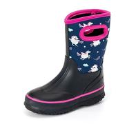FUNCOO PLUS Kids Neoprene Rubber Wellies for Boys Girls, Mud Wellies Booties Thermal Wellington Wellies Rain Snow Boot, Soft Lined for Outdoors, Walking, Files, School Size 2 UK Child