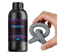 FUNCRECOL Tough Resin 3.0, Impact-Durable 3D Printer Resin with Upgraded High Toughness, High Precision and Low Shrinkage 405nm UV-Curing Resin for LCD/DLP/MSLA 3D Printer (Grey, 1KG)