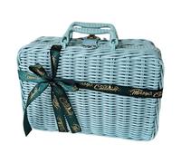 Functioanl Present Packaging Case Fashion Rattan Like Container Handled Case For Christmas Decoration Box