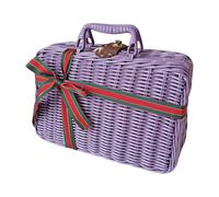 Functioanl Present Packaging Case Fashion Rattan Like Container Handled Case For Christmas Decoration Box