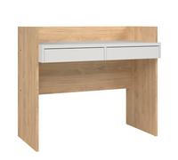Function Plus Desk 2 Drawers In Jackson Hickory and White