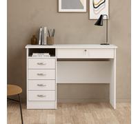 Function-Plus-Desk-4+1-Handle-Free-Drawer-Single-White