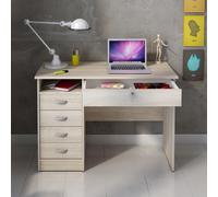 Function Plus Desk - 5 Drawer - Single - Oak