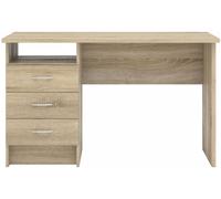 Function Plus Oak Effect 3 Drawer Single Desk