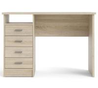 Function Plus Oak Effect 4 Drawer Single Desk