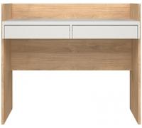 Function Plus Oak Effect and White 2 Drawer Desk