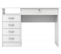 Function Plus White 4+1 Handle Free Drawer Single Desk