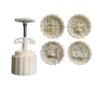 Functional 125g Moon Cakes Molds with 4 Unique Stamp Pastries Baking Stamp Tool for Baking Beautiful Dessert at Homes Easy to Use Bakewares