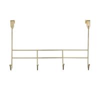 Functional 4 Hook Champagne Gold Over Door Hanger, Stylish Over Door Coat Hanger, Sturdy Design Hanging Rack