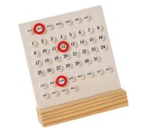 Functional Acrylic Permanent Calendar With Wooden Stand For Home And Office With 3 Rings Month Week Date Record Decors Acrylic Calendar Stand