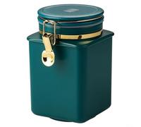 Functional Airtight Food Jar for Coffee For Grounds Beans Tea Cereals Spices Herbs Brown Sugar Snacks with Stackable Design for Kitchen Use (Blue)
